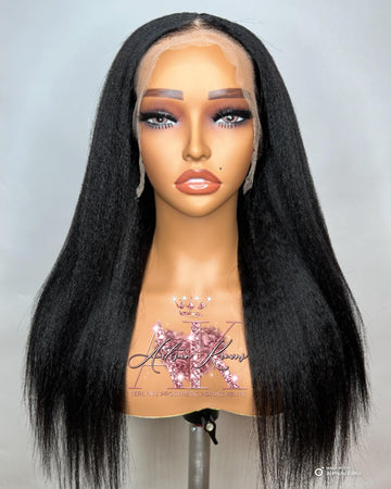 Stacy Unit - (13x4 or 13x6) Kinky Straight Transparent Frontal or HD Lace Frontal Wig- 100% Human Hair