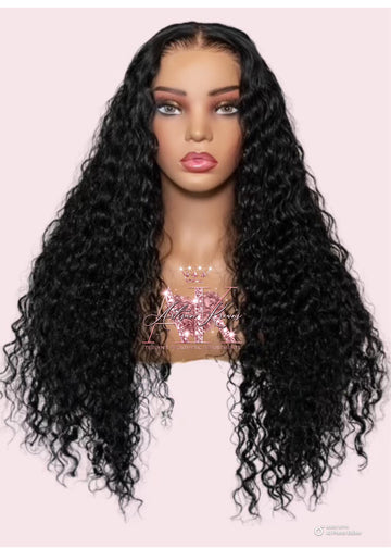 Melissa Unit - (13x4 or 13x6) Water Wave Transparent Frontal or HD Lace Frontal Wig- 100% Human Hair